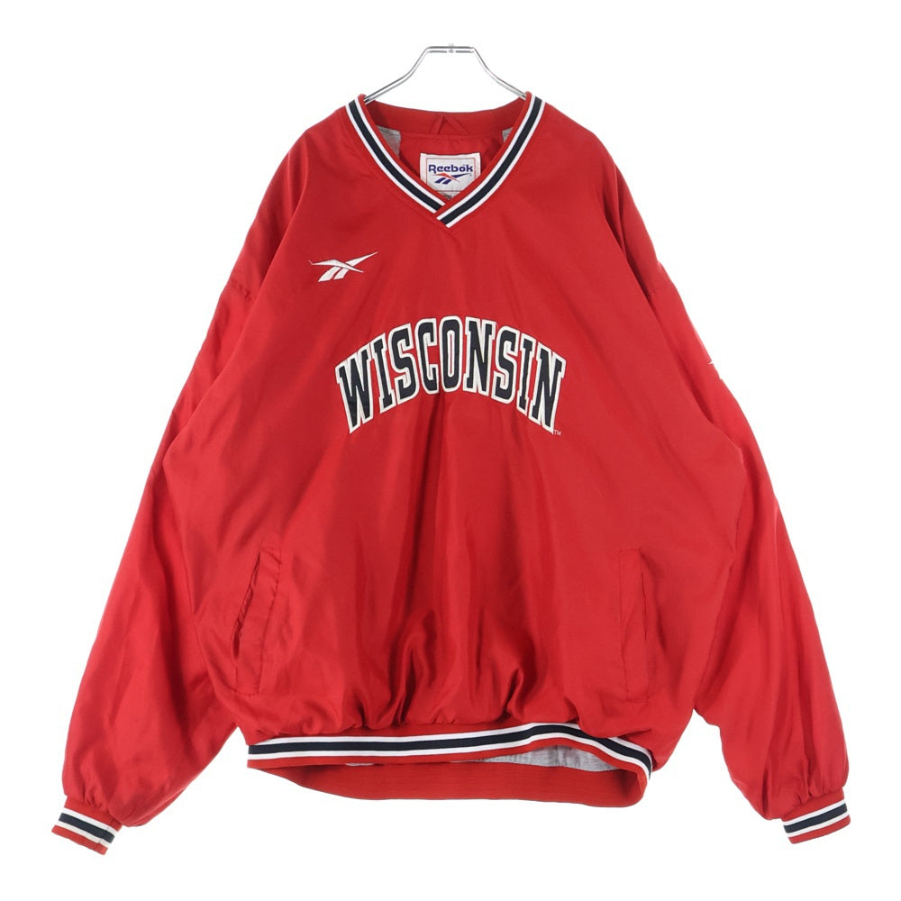 Reebok(リーボック) フロント刺繍 ロングスリーブ フットボールシャツ カットソー レッド