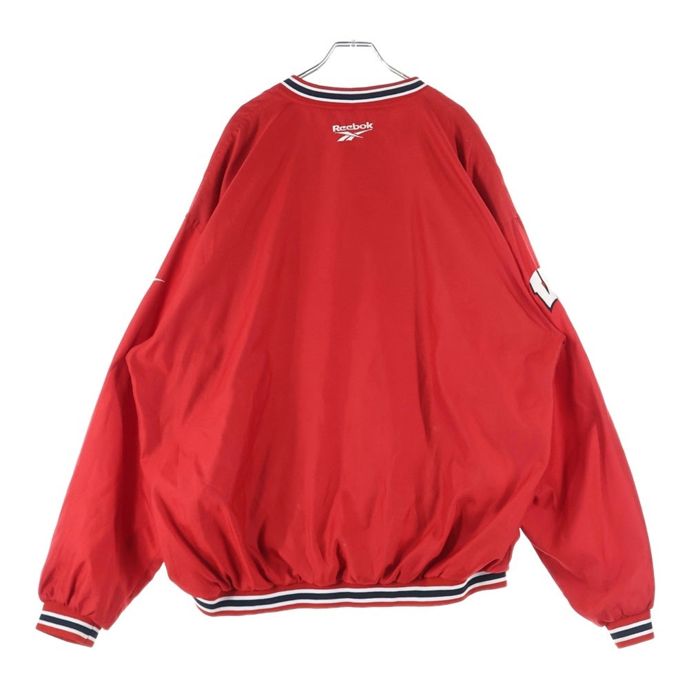 Reebok(リーボック) フロント刺繍 ロングスリーブ フットボールシャツ カットソー レッド