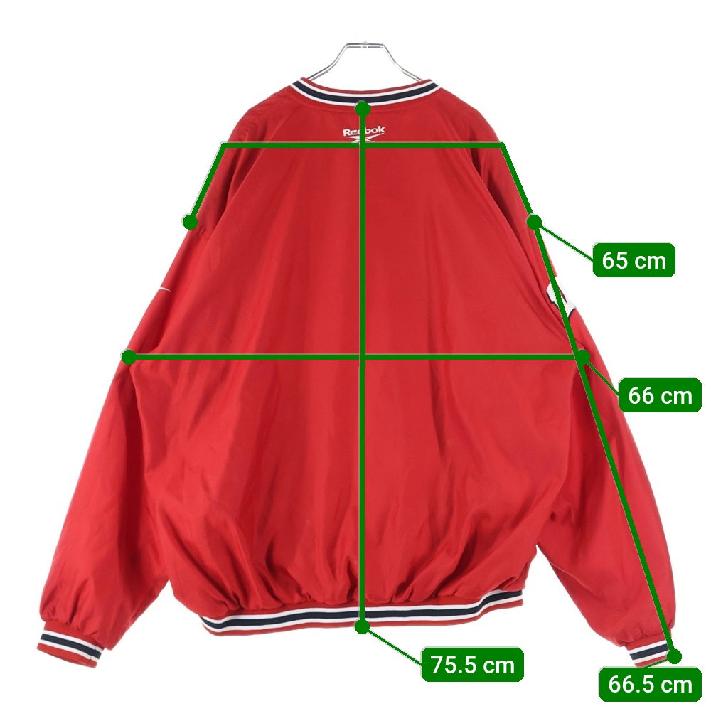 Reebok(リーボック) フロント刺繍 ロングスリーブ フットボールシャツ カットソー レッド