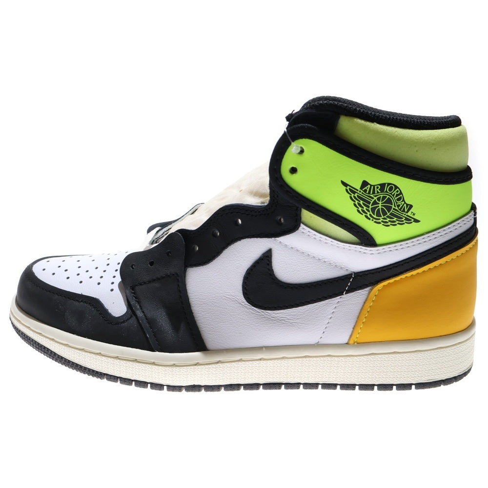 NIKE(ナイキ) AIR JORDAN 1 HIGH OG VOLT GOLD エアジョーダン1 ボルトゴールド ハイカットスニーカー ホワイト/グリーン US8.5/26.5 555088-118