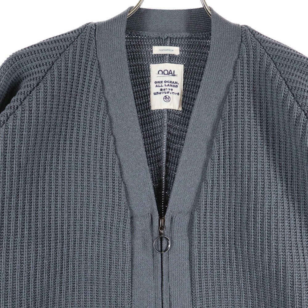 nanamica(ナナミカ) 25SS 5G Zip Cardigan ジップアップ ニット カーディガン グレー S25FJ013