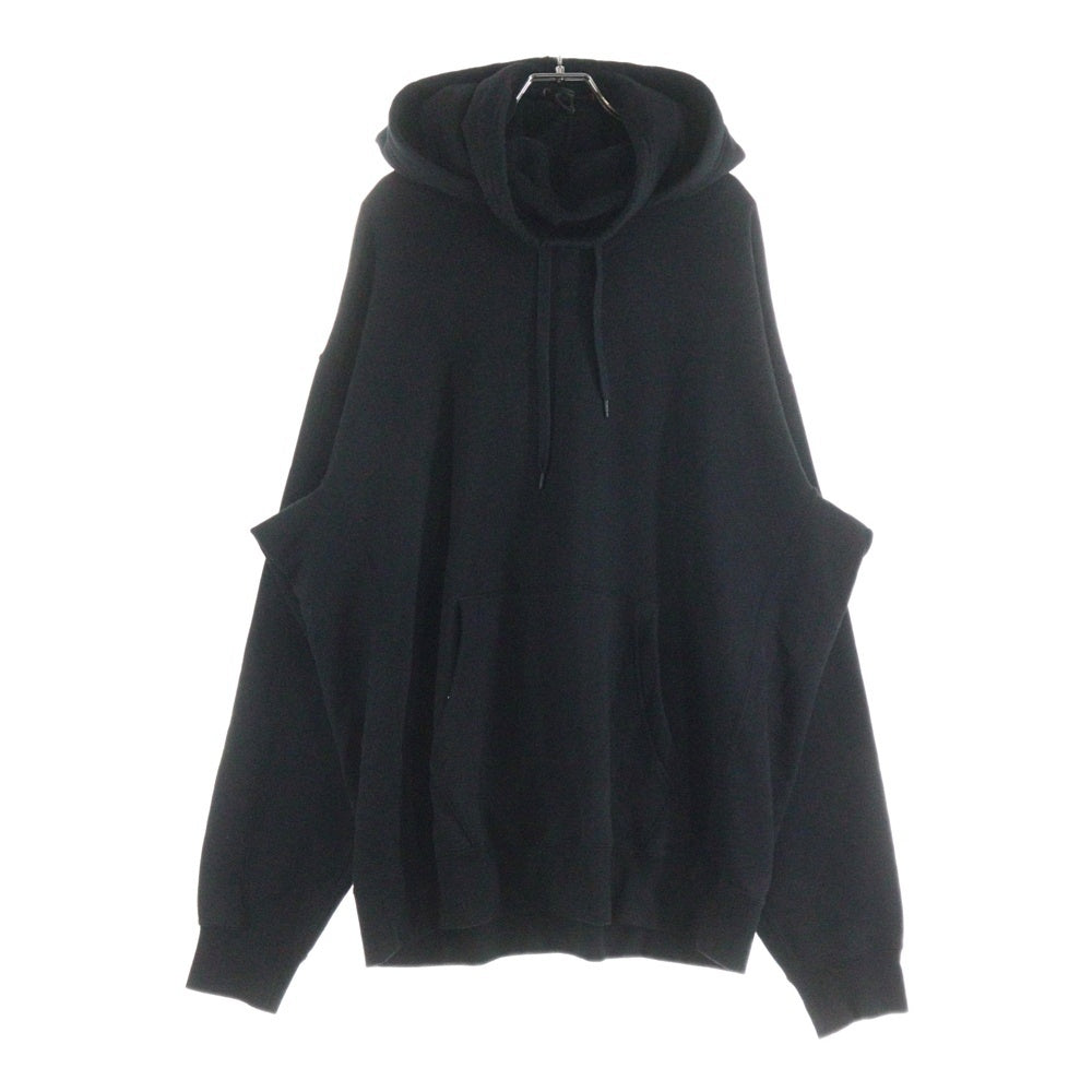 MINEDENIM(マインデニム) ハイネック コットン スウェット プルオーバーパーカー ブラック 2309-6005-99-L2