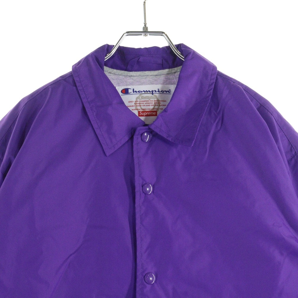 SUPREME(シュプリーム) 24SS ×CHAMPION Coaches Jacket チャンピオン バックエンブロイダリーデザイン コーチジャケット パープル