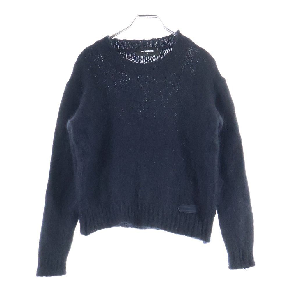 DSQUARED2(ディースクエアード) FUZZY CREWNECK KNIT ファージクルーネック ニット ロングスリーブセーター ブラック S74HA1363