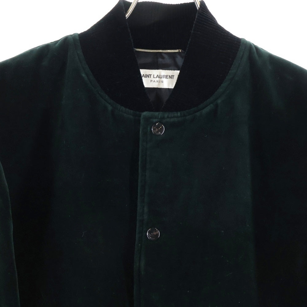 SAINT LAURENT PARIS(サンローランパリ) 22AW TEDDY JACKET DARK FOREST ダークフォレスト テディカレッジブルゾン ジャケット 711490 Y615W グリーン