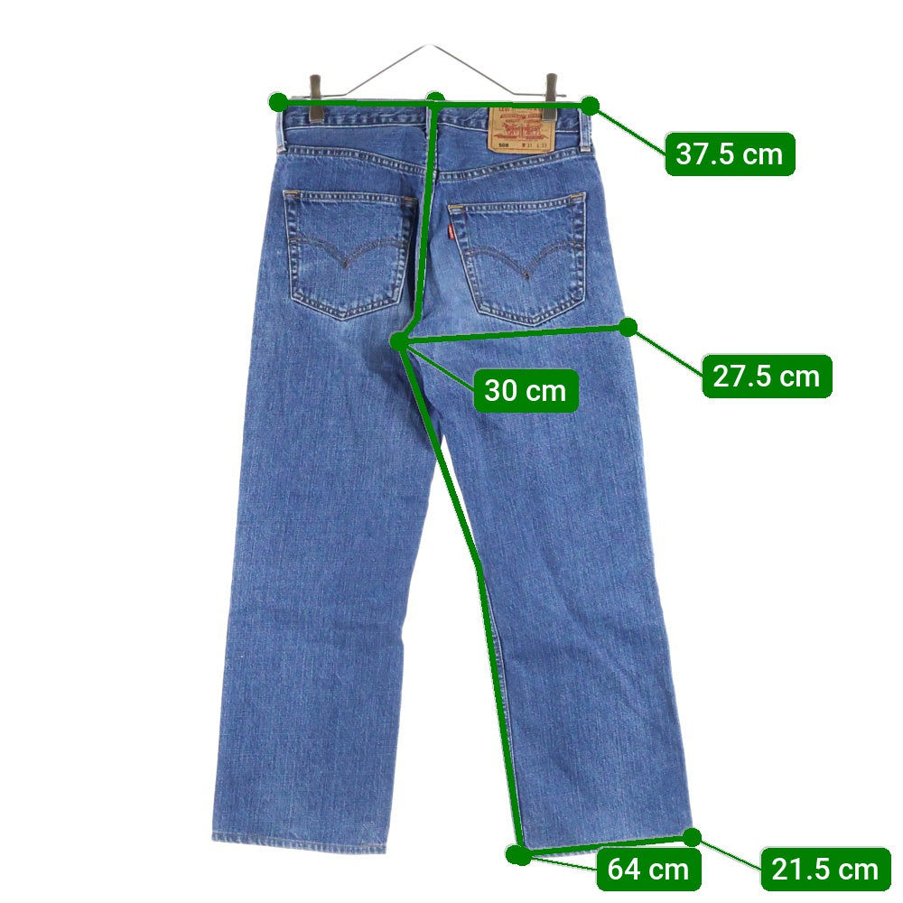 Levi's(リーバイス) 508 コットン ジップフライ ストレート デニムパンツ インディゴ 508-03