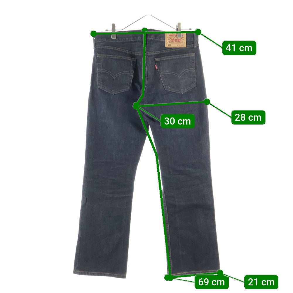 Levi's(リーバイス) 577 ローライズ ボタンフライ フレア デニムパンツ ブラック 577-09