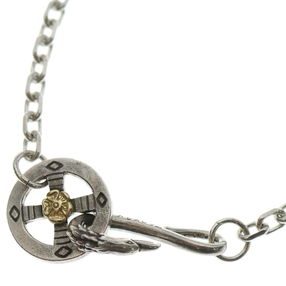 TADY & KING(タディアンドキング) イーグルフック&レギュラーホイールK18ローズ付きチェーン ネックレス シルバー