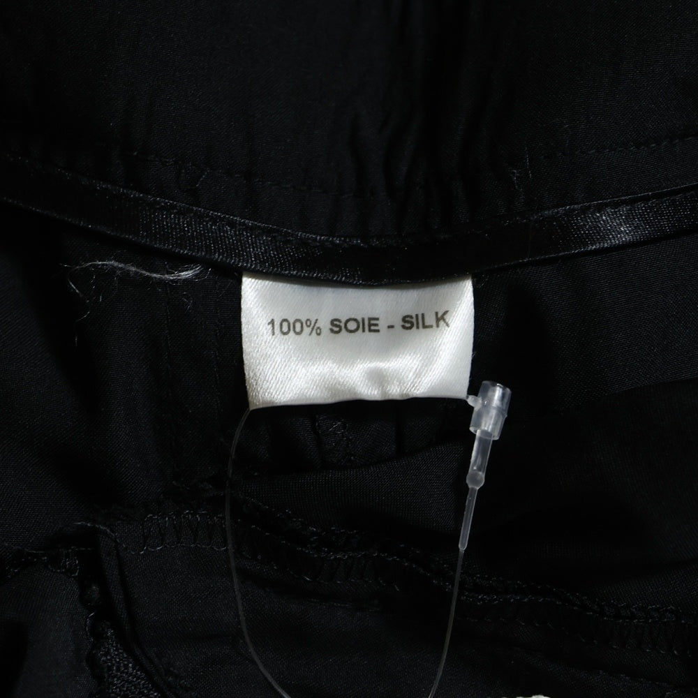 NO BRAND(ノーブランド) BARBARA BUI バルバラビュイ シルク ステッチデザイン フレアパンツ ブラック