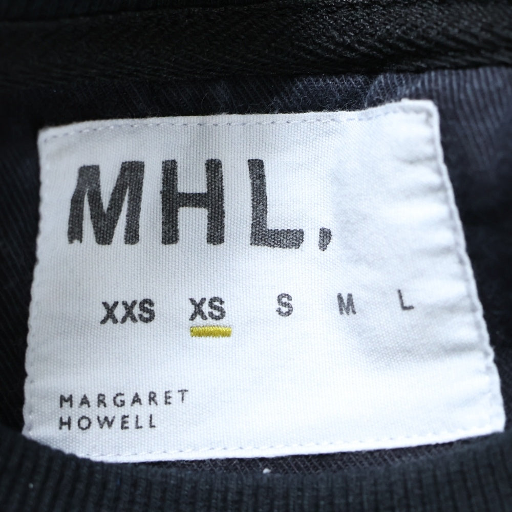 MARGARET HOWELL(マーガレットハウエル) コットン クルーネック 長袖Tシャツ カットソー ブラック