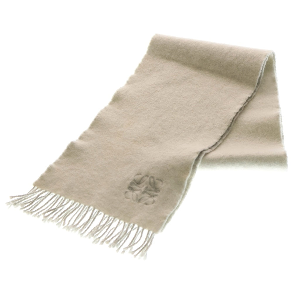 LOEWE(ロエベ) カシミヤ混 ウール マフラー ホワイト レディース