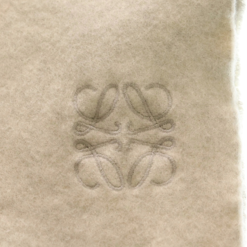 LOEWE(ロエベ) カシミヤ混 ウール マフラー ホワイト レディース