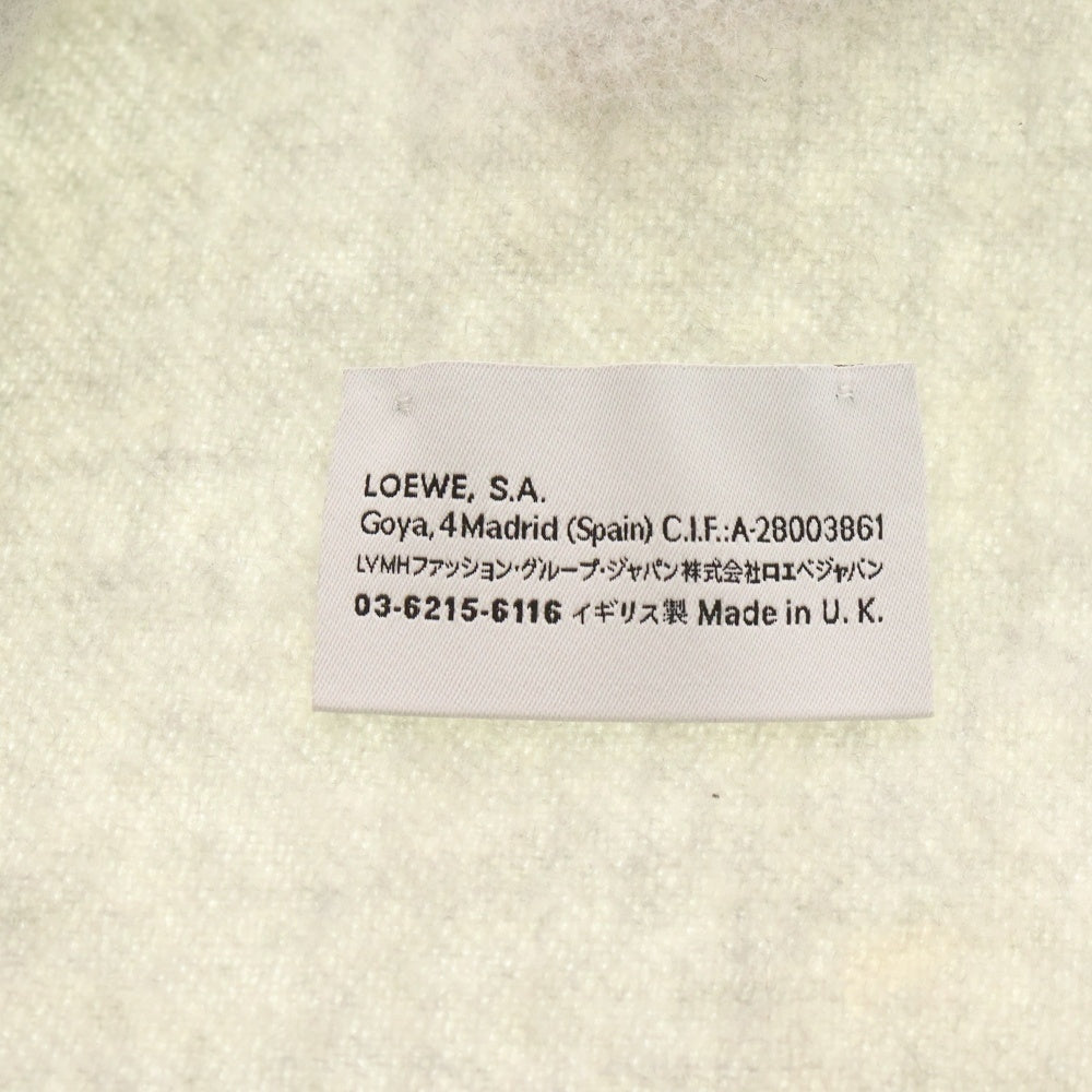 LOEWE(ロエベ) カシミヤ混 ウール マフラー ホワイト レディース