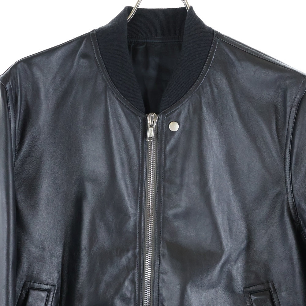 Rick Owens(リックオウエンス) 22AW ラムスキン レザー ボンバージャケット ブルゾン ブラック RU02B2786-LLP