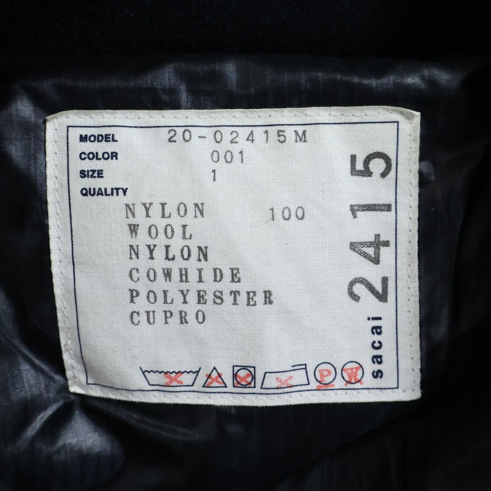 Sacai(サカイ) 20AW ウール切り替え エコダウンロングジャケットコート ブラック/ネイビー 20-02415M