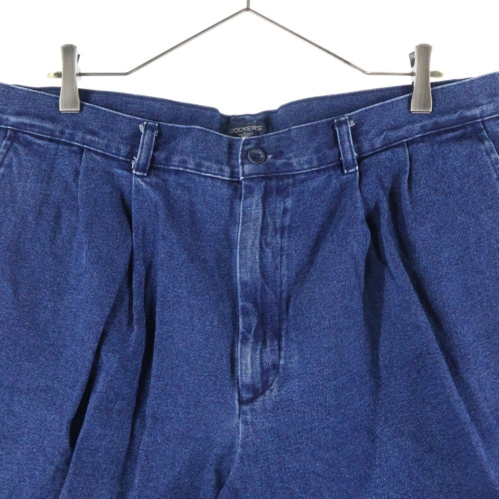 DOCKERS(ドッカーズ) タック入り デニムショーツ ハーフパンツ インディゴ