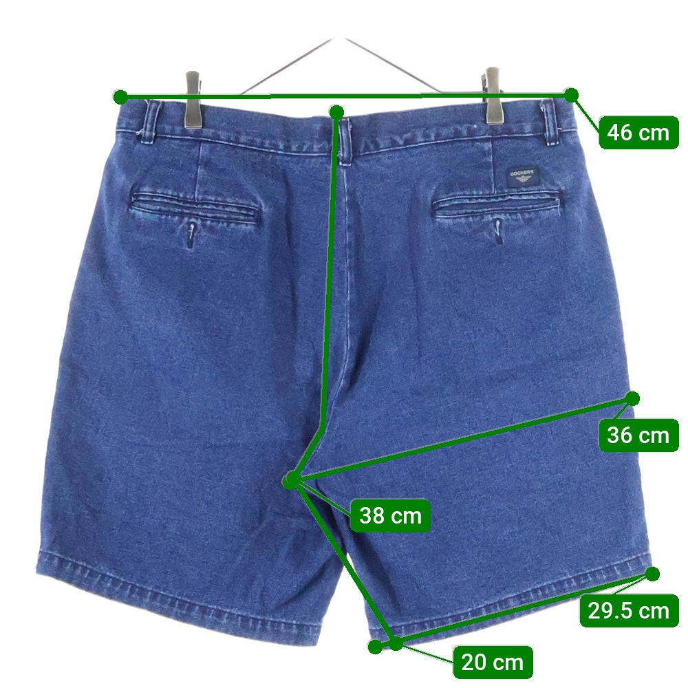 DOCKERS(ドッカーズ) タック入り デニムショーツ ハーフパンツ インディゴ