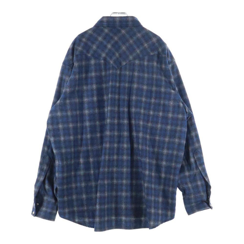 PENDLETON(ペンドルトン) CANYON SHIRT 長袖ウール オンブレチェック ウェスタンシャツ ブルー/ブラック