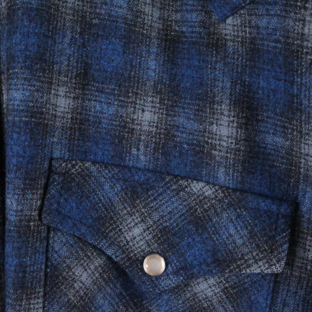 PENDLETON(ペンドルトン) CANYON SHIRT 長袖ウール オンブレチェック ウェスタンシャツ ブルー/ブラック