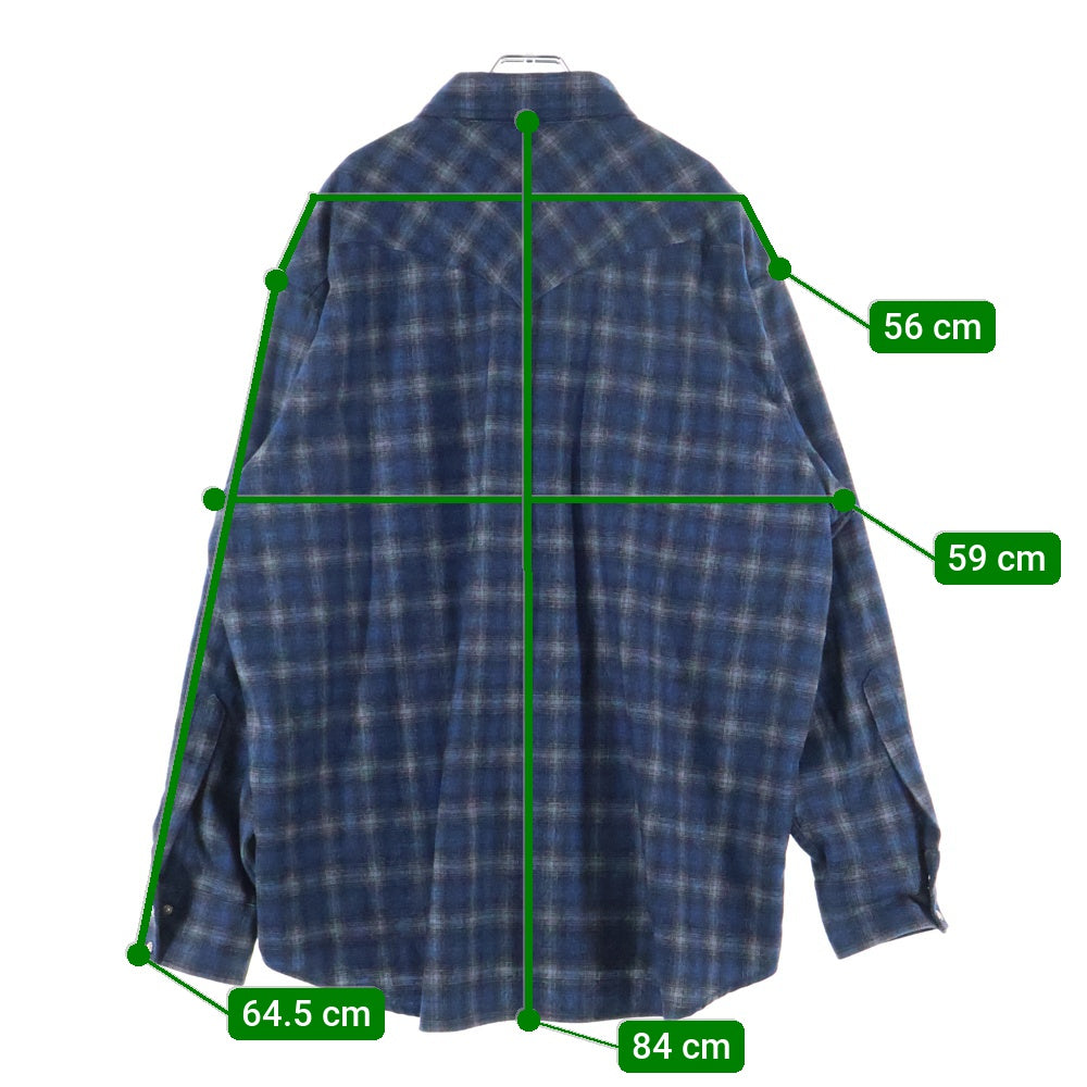 PENDLETON(ペンドルトン) CANYON SHIRT 長袖ウール オンブレチェック ウェスタンシャツ ブルー/ブラック
