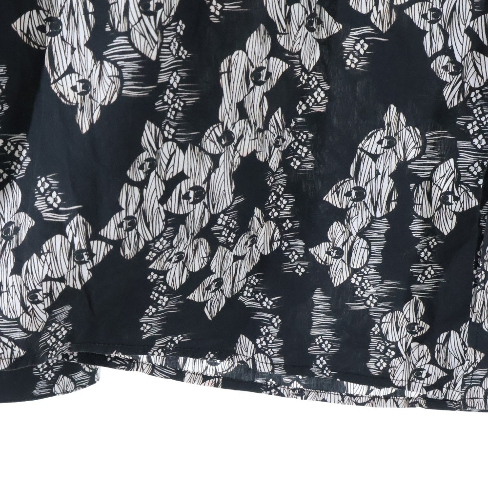 DOLCE & GABBANA(ドルチェアンドガッバーナ) 花柄 ロングスリーブ コットンシャツ ブラック/ホワイト G5EJ0T FS56C