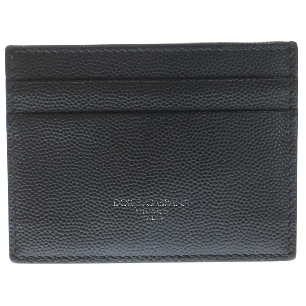 DOLCE & GABBANA(ドルチェアンドガッバーナ) ロゴ刻印 レザーカードケース 財布 ブラック