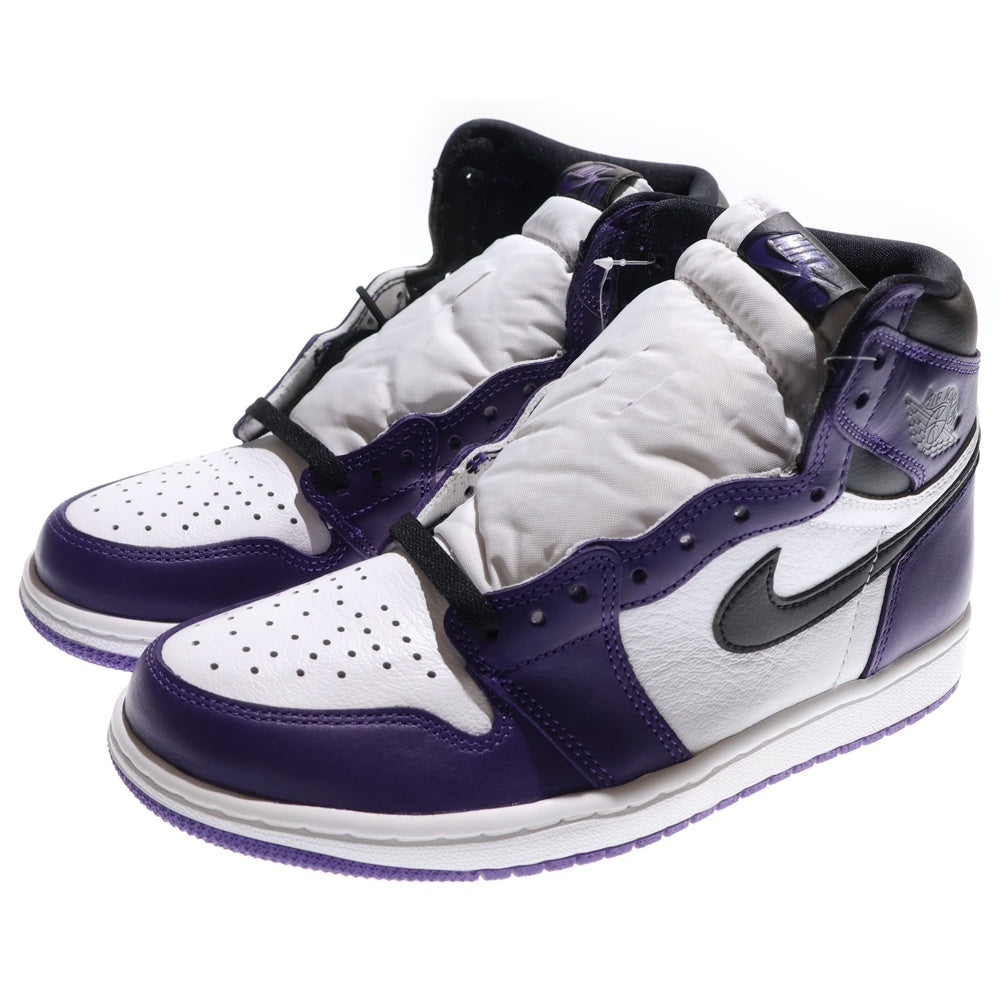 NIKE(ナイキ) AIR JORDAN 1 RETRO HIGH OG COURT PURPLE エアジョーダン コートパープル ハイカットスニーカー ホワイト/パープル US8/26cm 555088-500