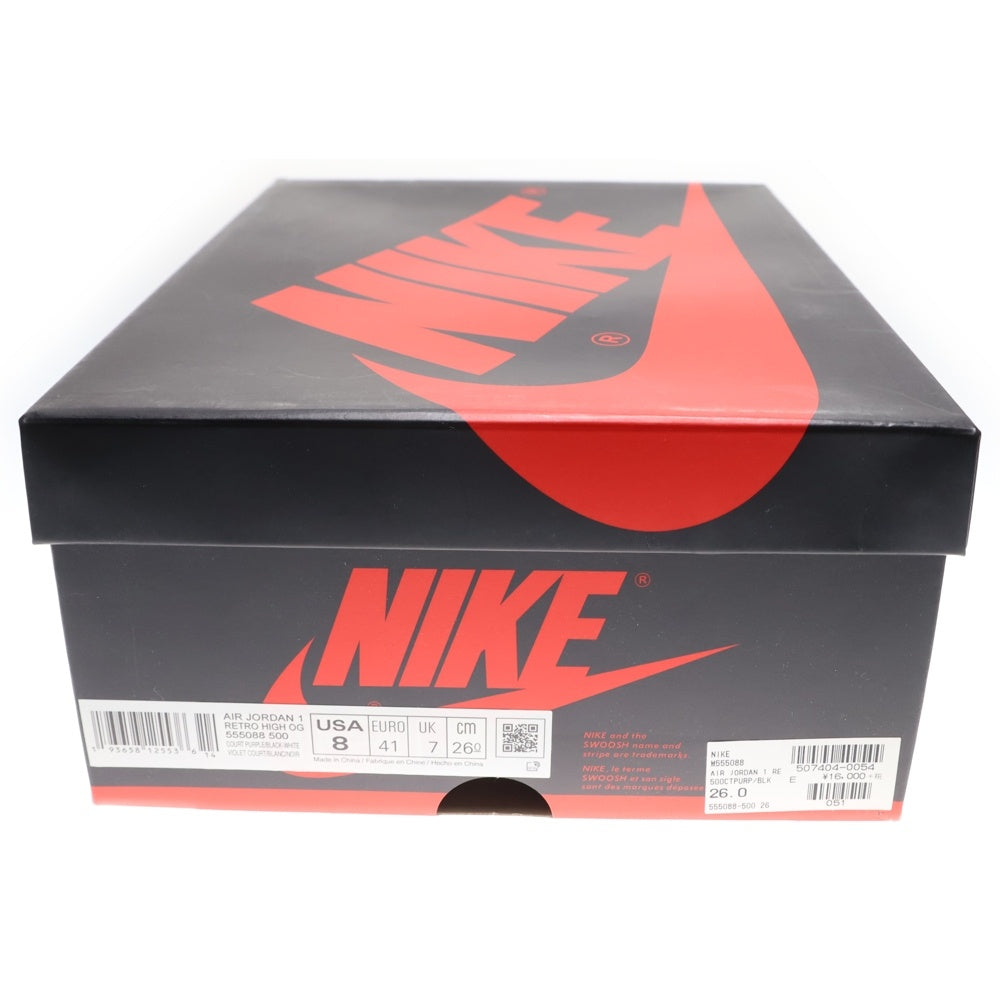 NIKE(ナイキ) AIR JORDAN 1 RETRO HIGH OG COURT PURPLE エアジョーダン コートパープル ハイカットスニーカー ホワイト/パープル US8/26cm 555088-500