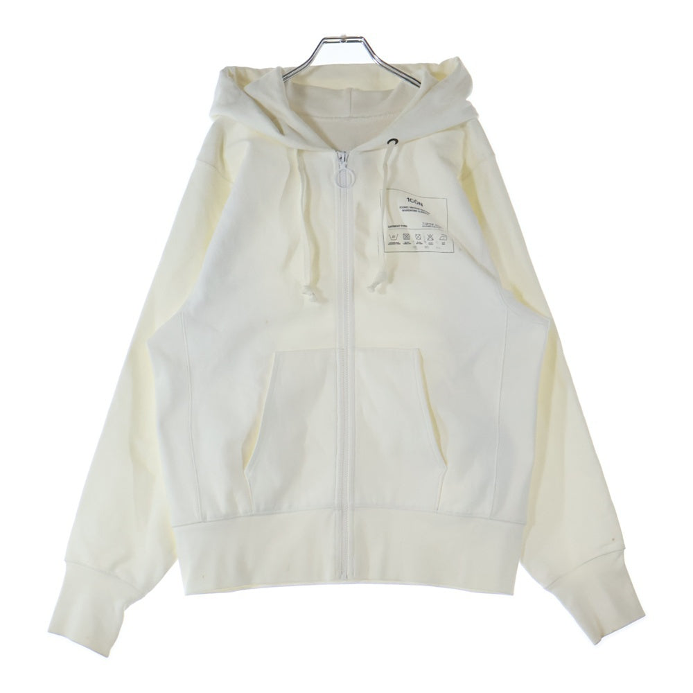 Maison Margiela(メゾンマルジェラ) 21SS 1Con Logo Hoodie ロゴプリント ジップアップフーディー パーカー ホワイト S50HG0036 S25508