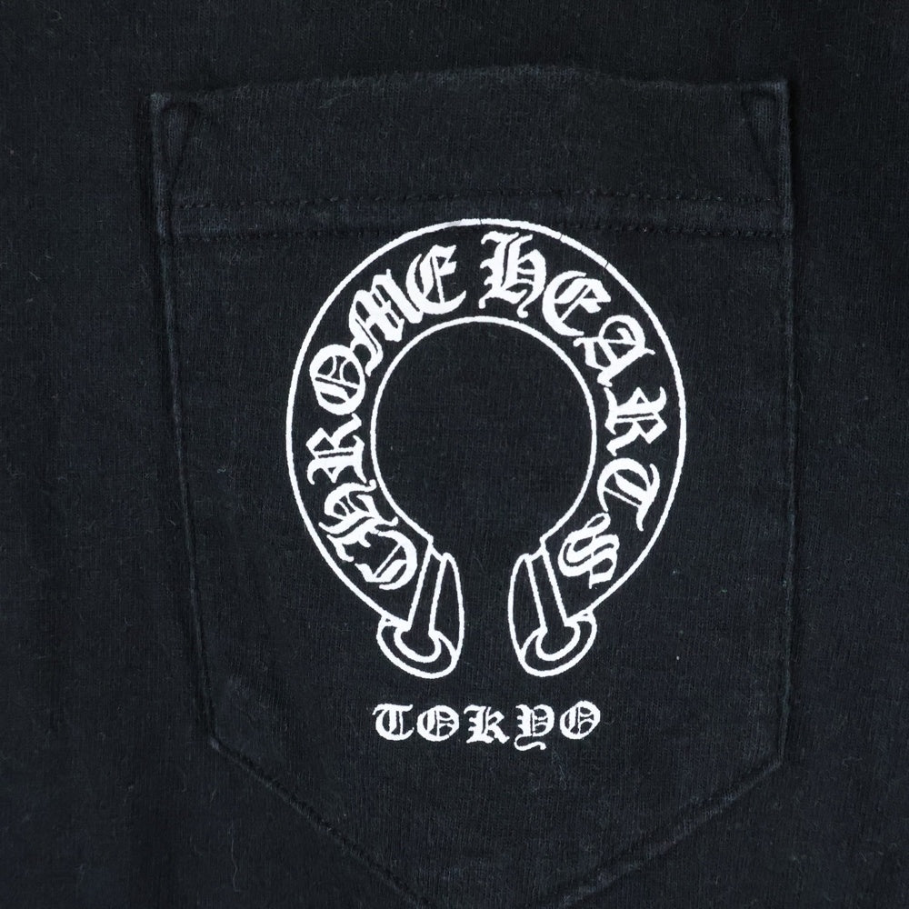 CHROME HEARTS(クロムハーツ) OLD HORSESHOE TOKYO S/S TEE オールド ホースシュープリント 東京限定 半袖ポケットTシャツ カットソー ブラック
