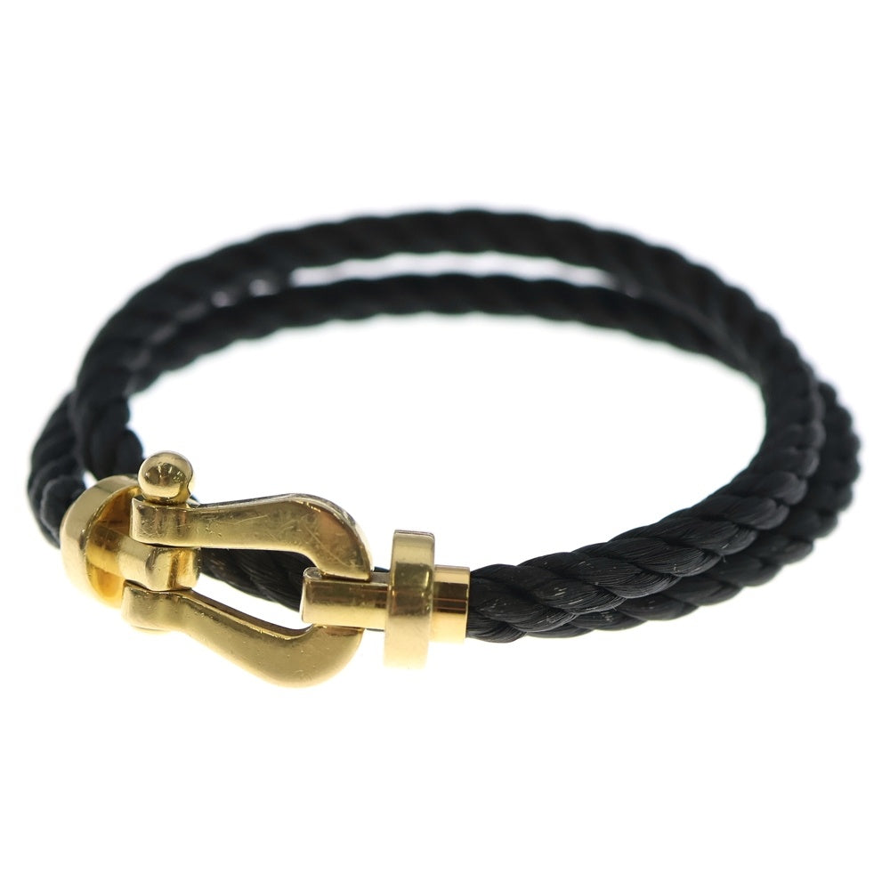 FRED(フレッド) FORCE 10 フォース 2連 2ロウケーブル ブレスレット ゴールド/ブラック K18YG