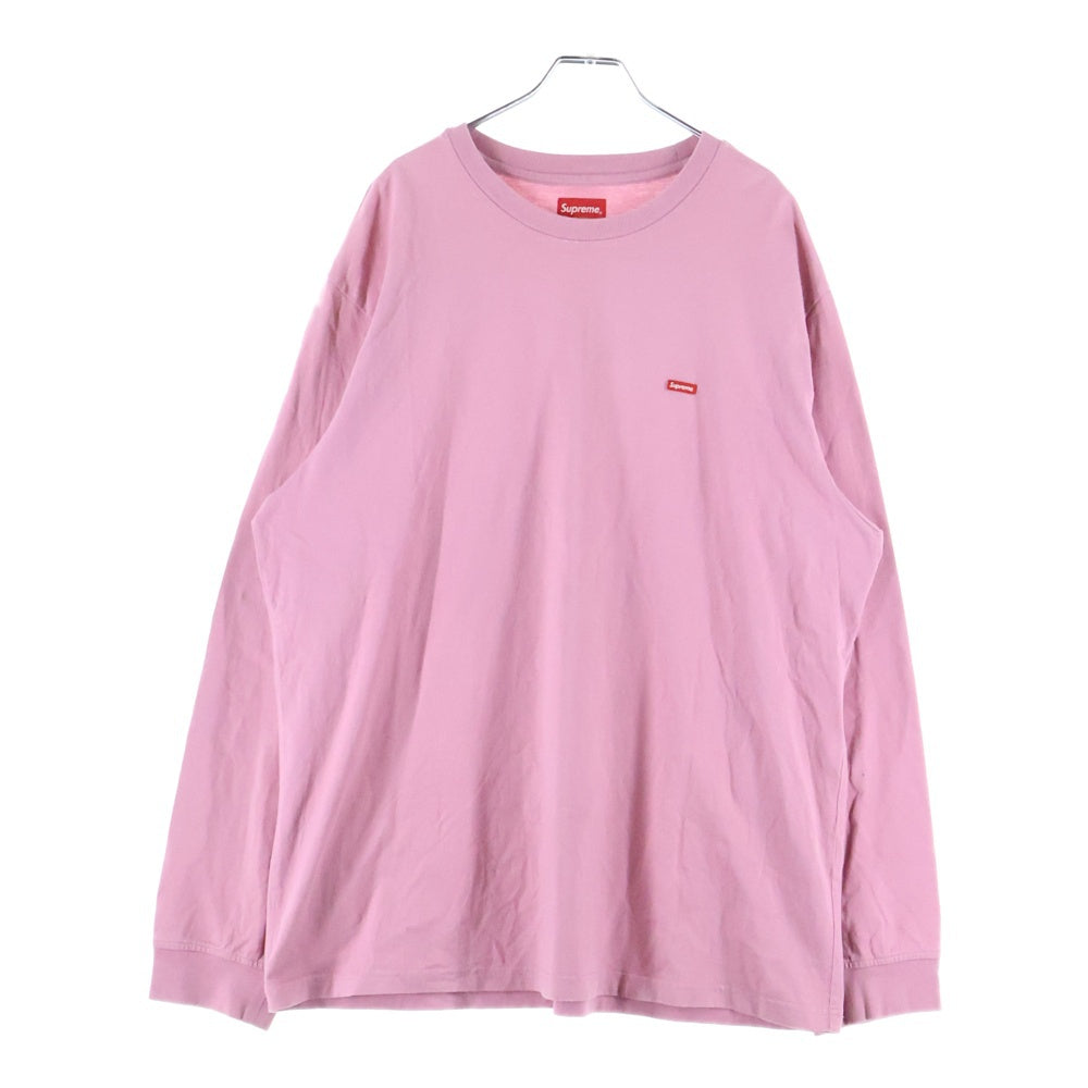 SUPREME(シュプリーム) Small Box Logo L/S TEE スモールロゴデザイン クルーネック カットソー 長袖Tシャツ ピンク