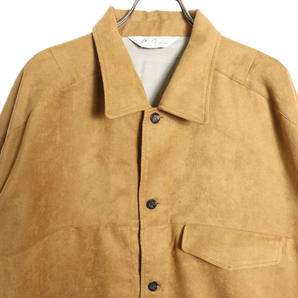 ANCELLM(アンセルム) 25SS VEGAN SUEDE WORK SHIRT BLOUSON ヴィーガン スウェード ワークブルゾン ブラウン ANC-SH76-A