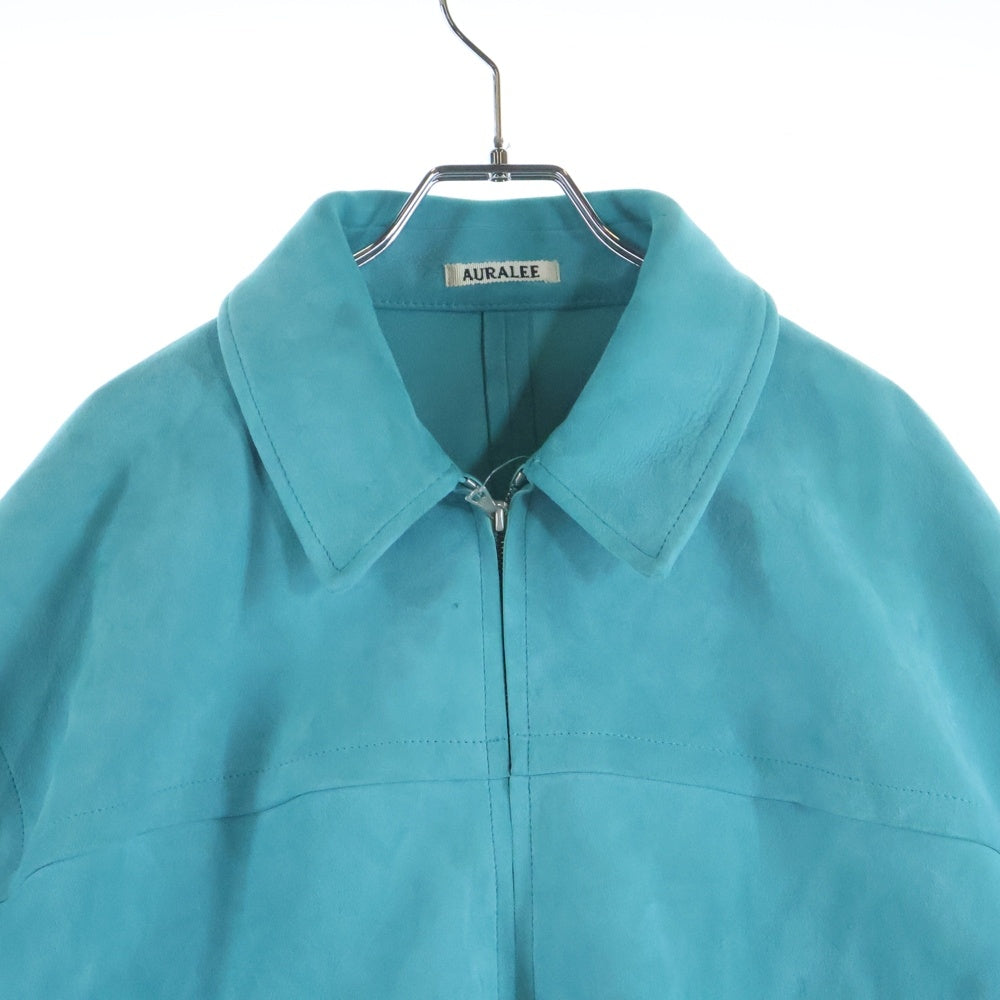 AURALEE(オーラリー) 25SS LAMB SUEDE ZIP BLOUSON ラム スエード マルチポケット ライトジャケット ブルー A255B01GS
