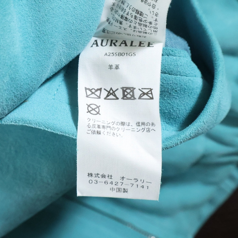 AURALEE(オーラリー) 25SS LAMB SUEDE ZIP BLOUSON ラム スエード マルチポケット ライトジャケット ブルー A255B01GS