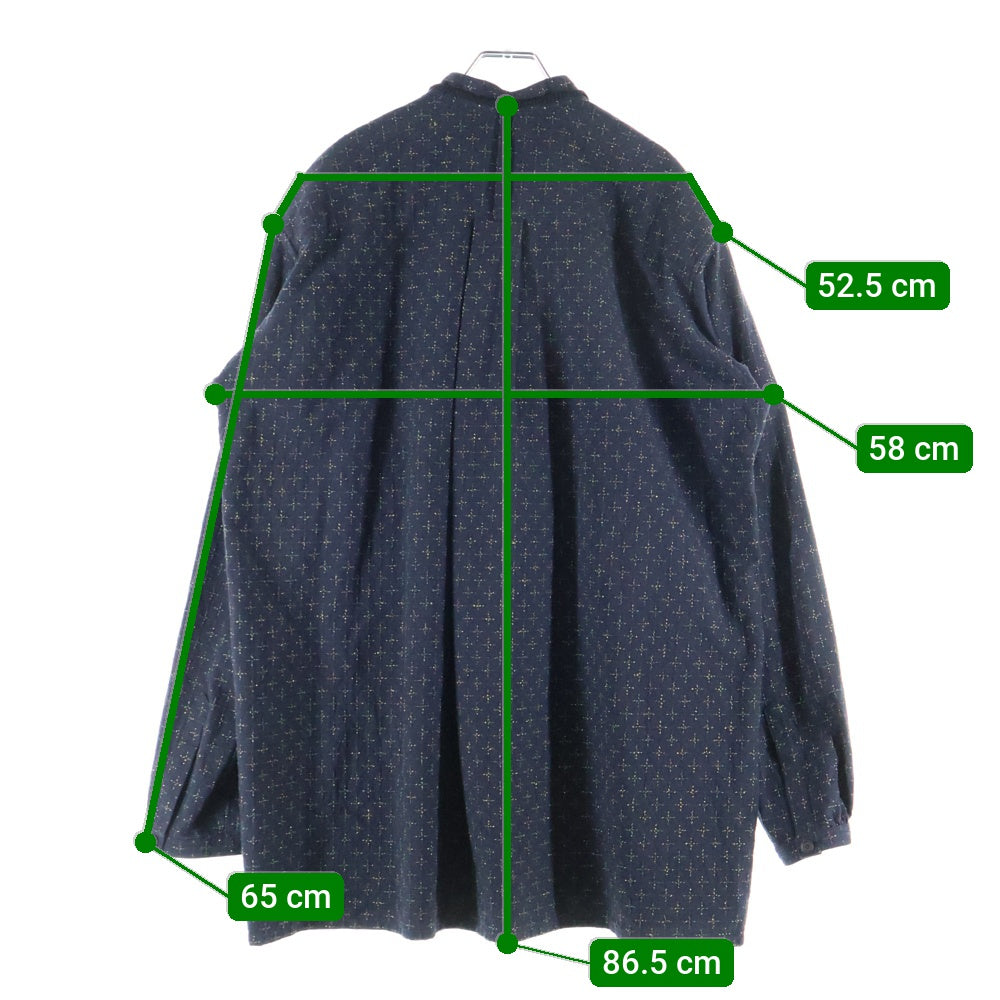 s'yte(サイト) ×KUON クオン 3B 十字刺し子デザイン 長袖シャツ ブラック UM-B20-035