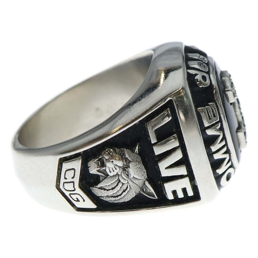 COMME des GARCONS(コムデギャルソン) CHAMPION RING ロゴデザイン チャンピオン リング 指輪 ブラック/シルバー