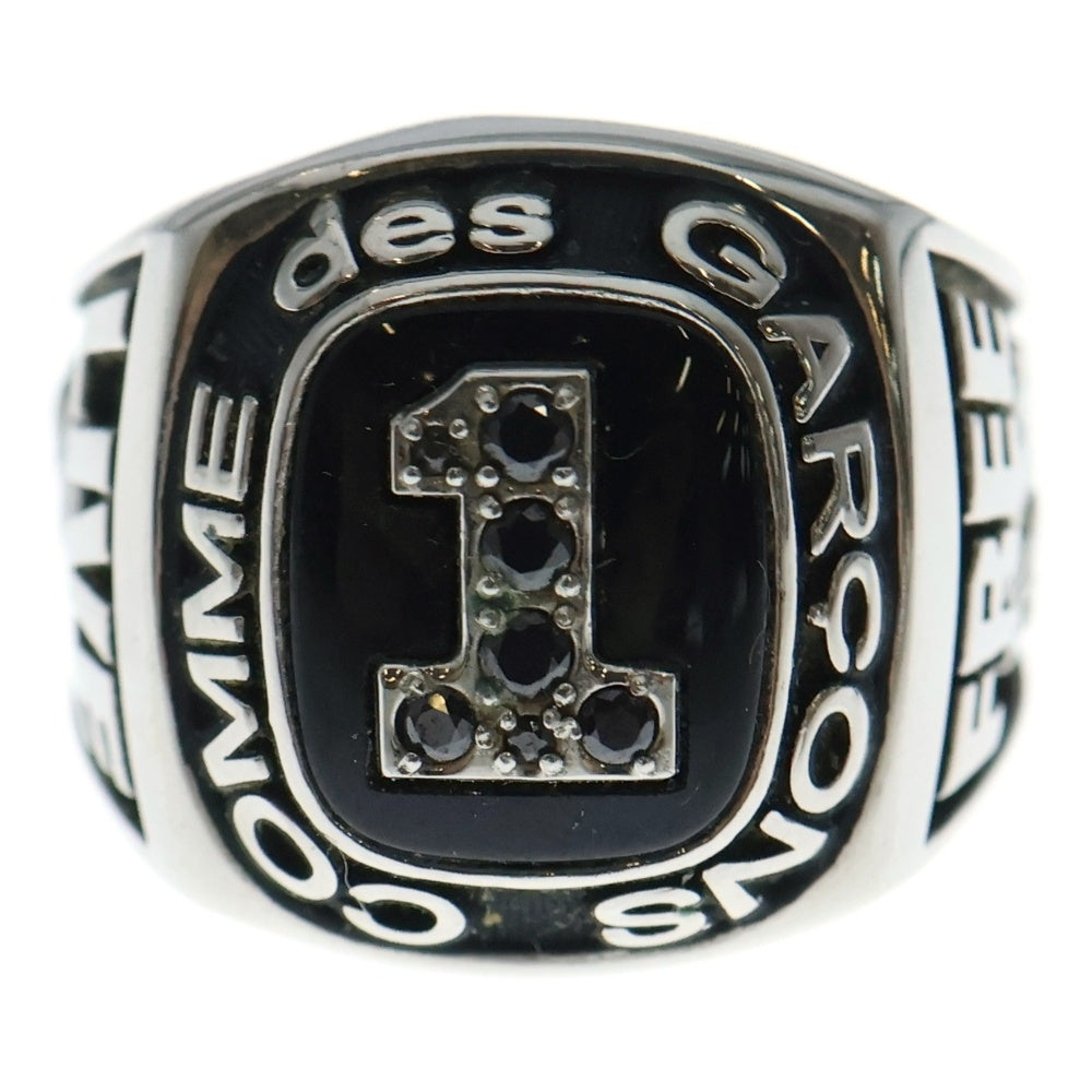 COMME des GARCONS(コムデギャルソン) CHAMPION RING ロゴデザイン チャンピオン リング 指輪 ブラック/シルバー
