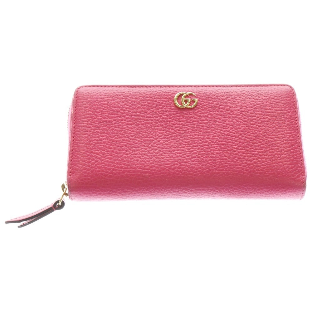 GUCCI(グッチ) GGマーモント ラウンドファスナー 長財布 ウォレット ピンク/ゴールド 456117 584046