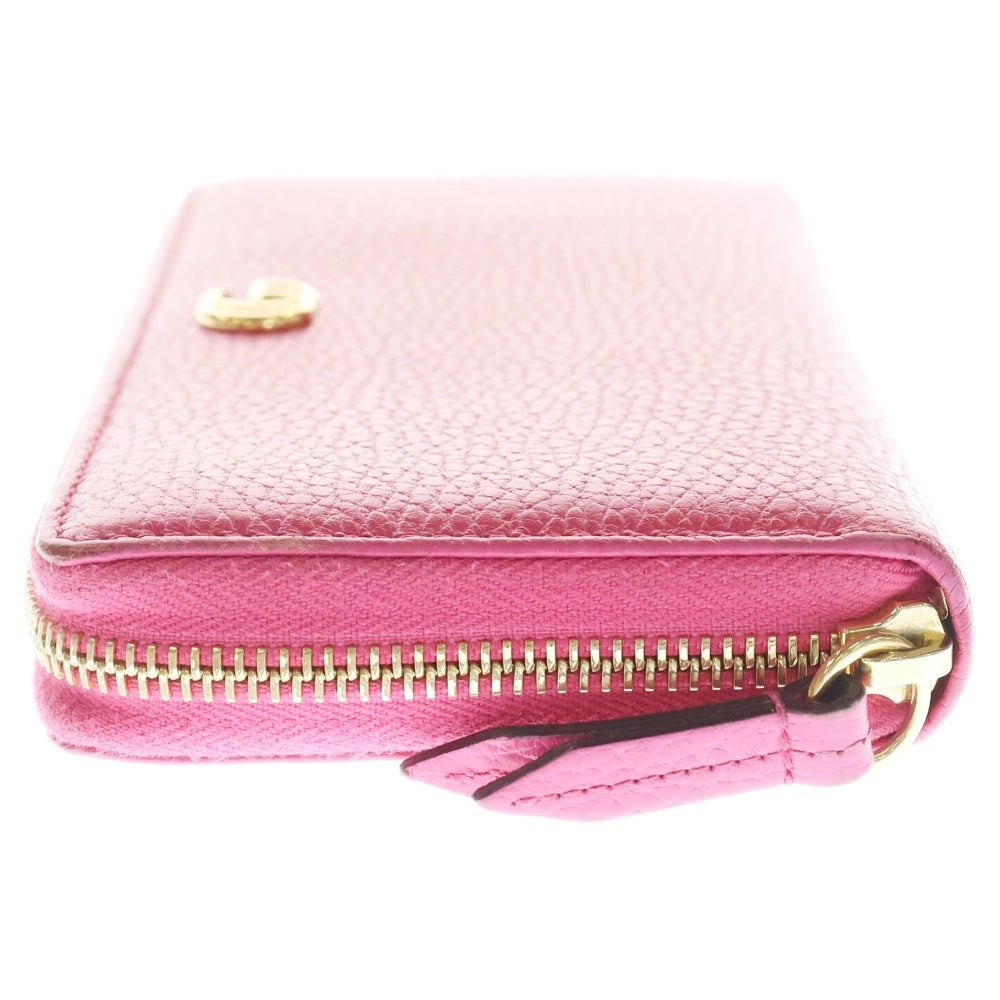 GUCCI(グッチ) GGマーモント ラウンドファスナー 長財布 ウォレット ピンク/ゴールド 456117 584046