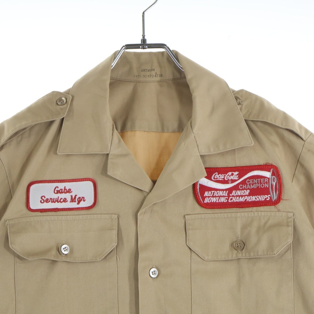 VINTAGE(ヴィンテージ) 70S U.S.MILITARY VINTAGE 米軍 ミリタリー ヴィンテージ コットン 半袖シャツ ベージュ DSA100-76-C-0269
