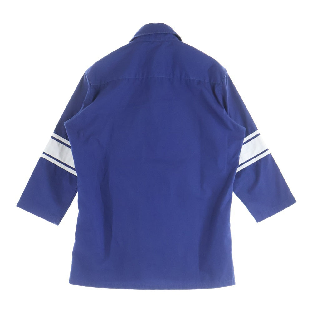 LEGENDA(レジェンダ) フロントロゴワッペン コットン 七分袖シャツ ブルー