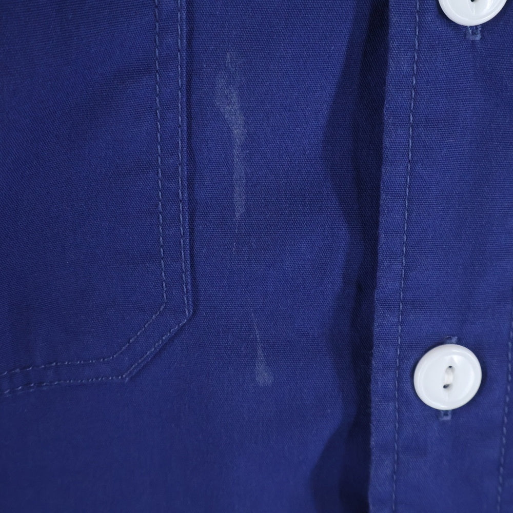 LEGENDA(レジェンダ) フロントロゴワッペン コットン 七分袖シャツ ブルー