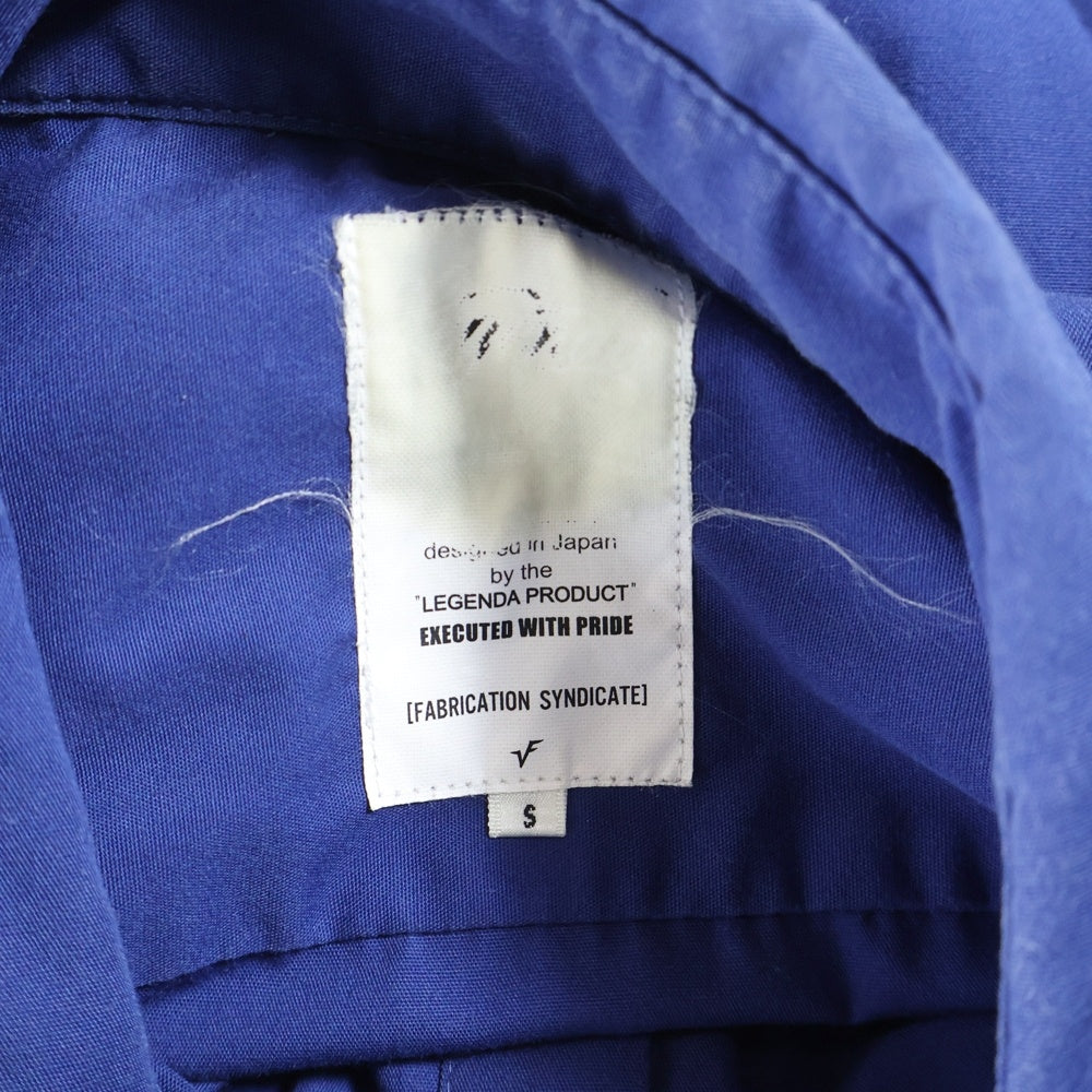 LEGENDA(レジェンダ) フロントロゴワッペン コットン 七分袖シャツ ブルー