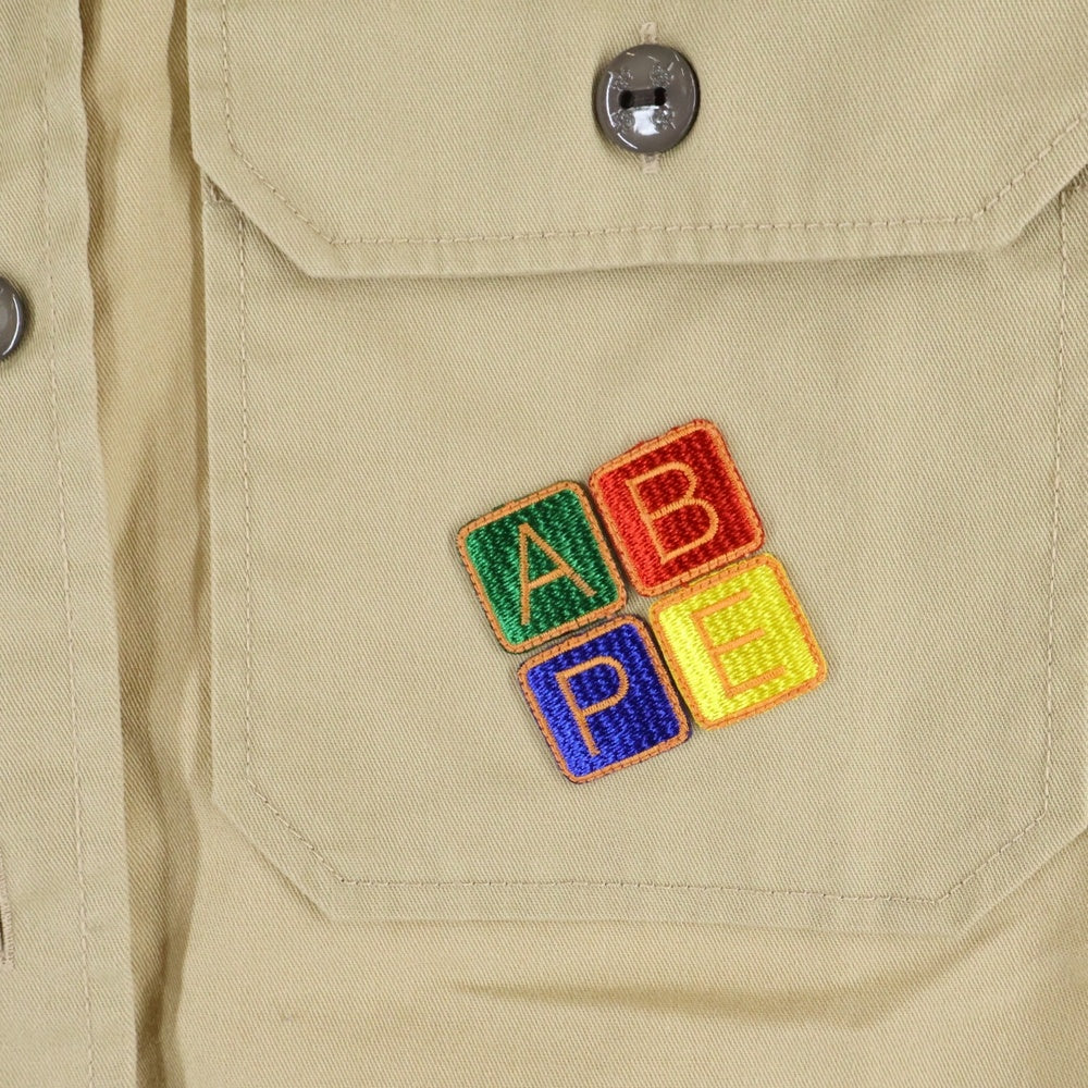 A BATHING APE(アベイシングエイプ) 初期 ワッペン付き ミリタリー 半袖シャツ ベージュ