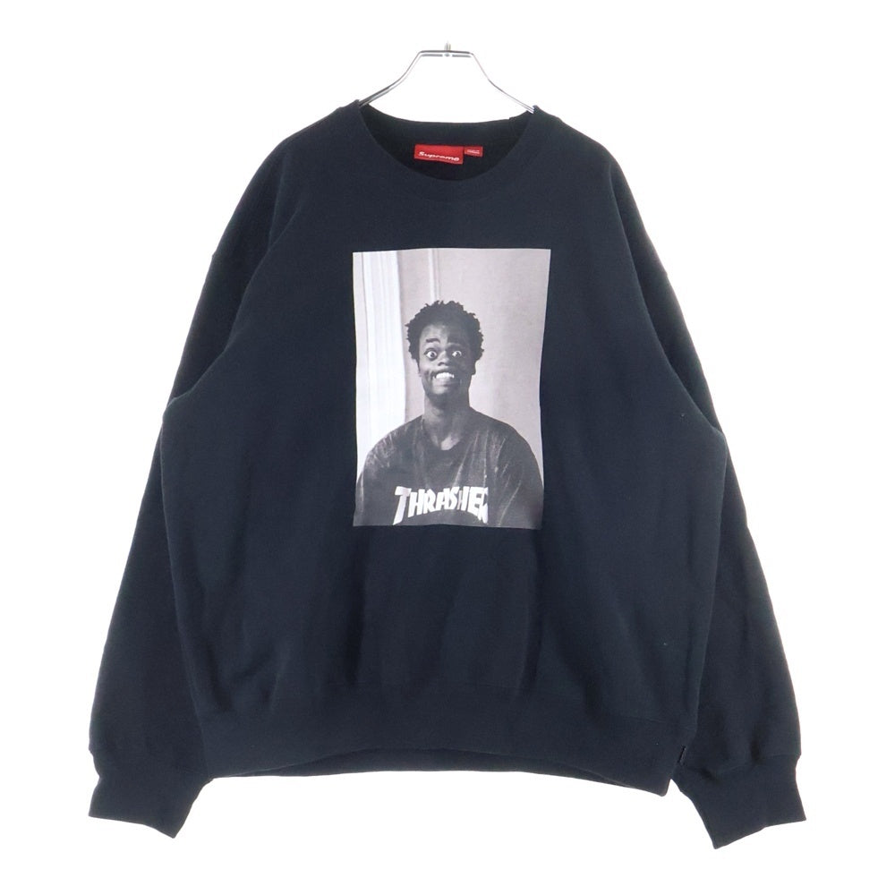 SUPREME(シュプリーム) 24AW ×Thrasher Crewneck スラッシャー フォトプリント クルーネック スウェットトレーナー ブラック
