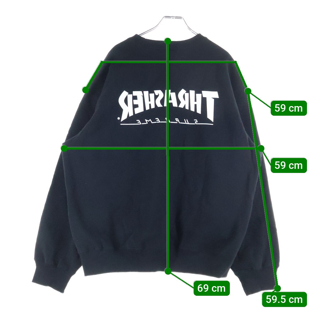 SUPREME(シュプリーム) 24AW ×Thrasher Crewneck スラッシャー フォトプリント クルーネック スウェットトレーナー ブラック