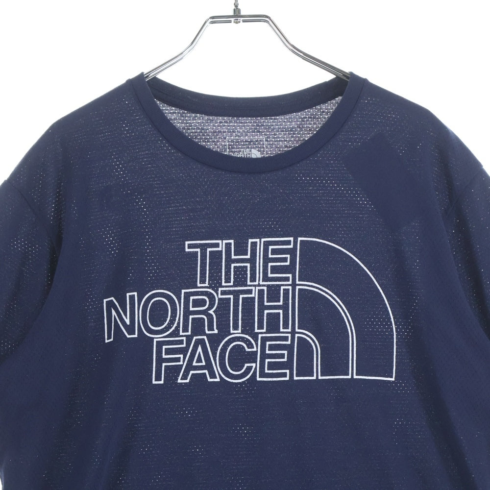 THE NORTH FACE(ザノースフェイス) フロントロゴデザイン クルーネック カットソー 半袖メッシュTシャツ ネイビー NT32176