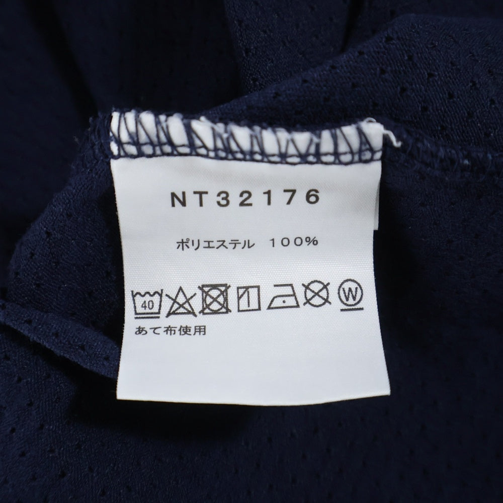 THE NORTH FACE(ザノースフェイス) フロントロゴデザイン クルーネック カットソー 半袖メッシュTシャツ ネイビー NT32176