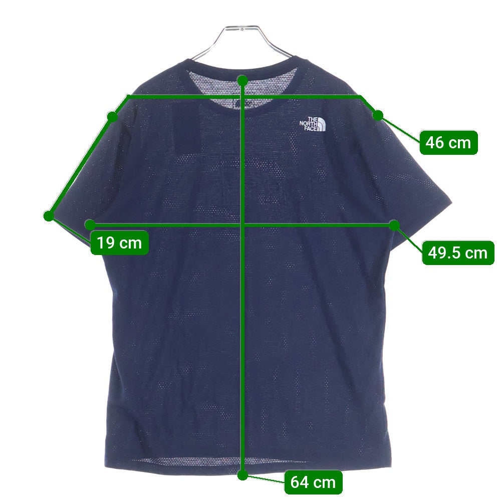 THE NORTH FACE(ザノースフェイス) フロントロゴデザイン クルーネック カットソー 半袖メッシュTシャツ ネイビー NT32176